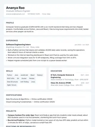 Canvas résumé template