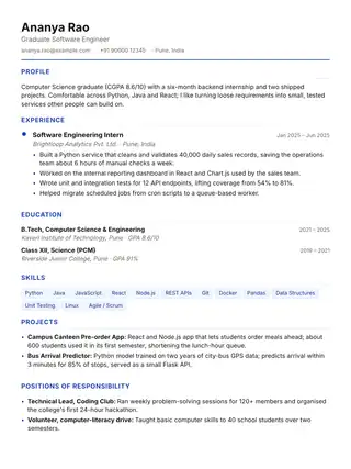 Continuum résumé template